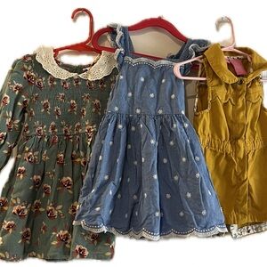 Bundle 3 Girls Dresses Size 2 Isaac Mizrahi, Cat & Jack, Wonder Nation.